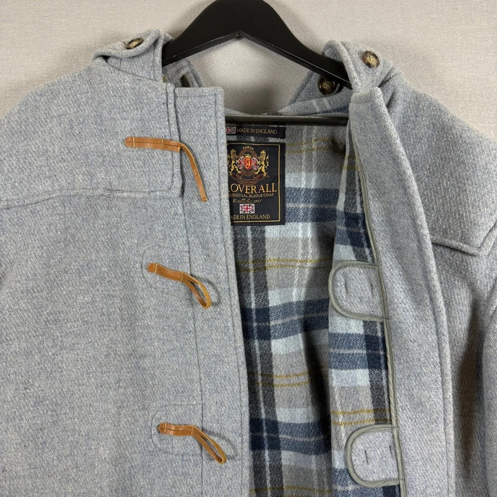 Gloverall Duffle Coat Womens 16 Wool Toggle Hood Made in England British Vintage